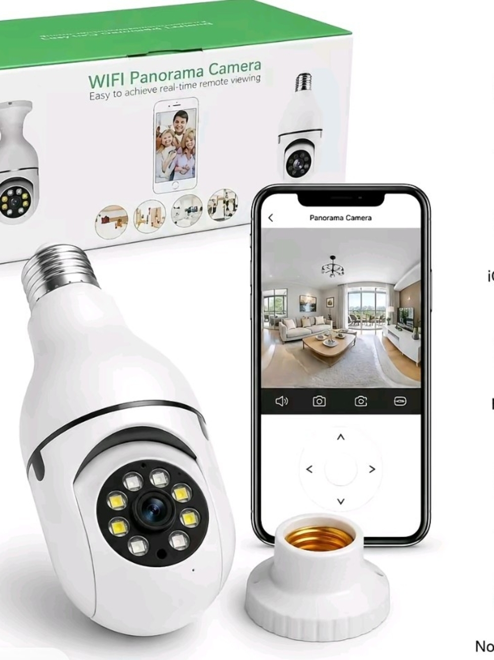 360° WiFi Light Bulb Security Camera Night Vision 4K New in Box NWT